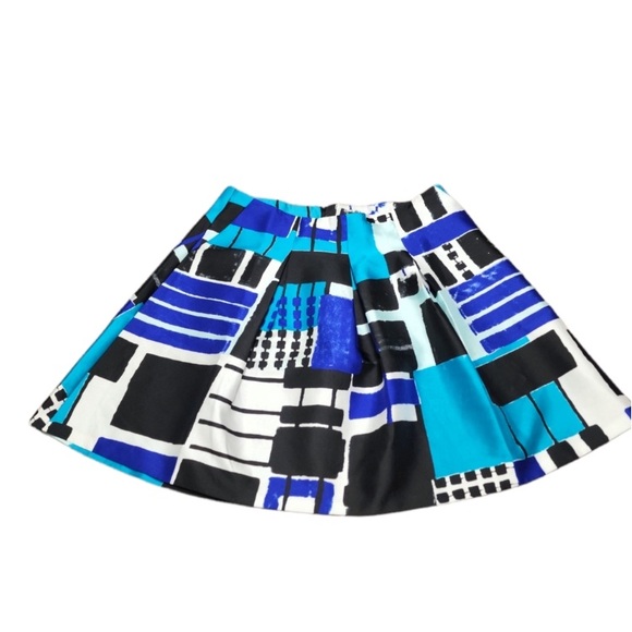 Plus Size-Lane Bryant Pleated A-Line Geometric Print Skirt w/Pockets-Size 28 - Picture 3 of 8